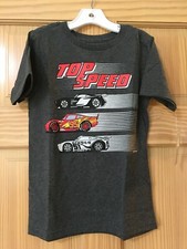 NWT Disney Store Cars Boy Tee Shirt Top Lightning McQueen Gray
