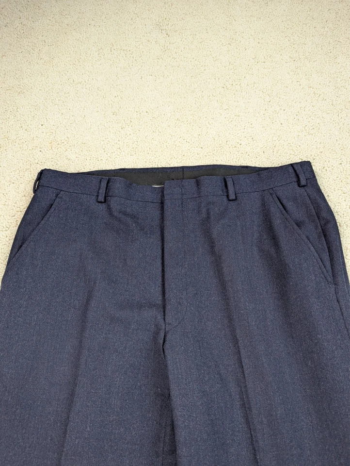 Pantalones Christian Dior Para Hombre 36x31 Azul Vintage Lana Franela Azul Marino Unión Hechos en EE. UU. Foto 4 de 4