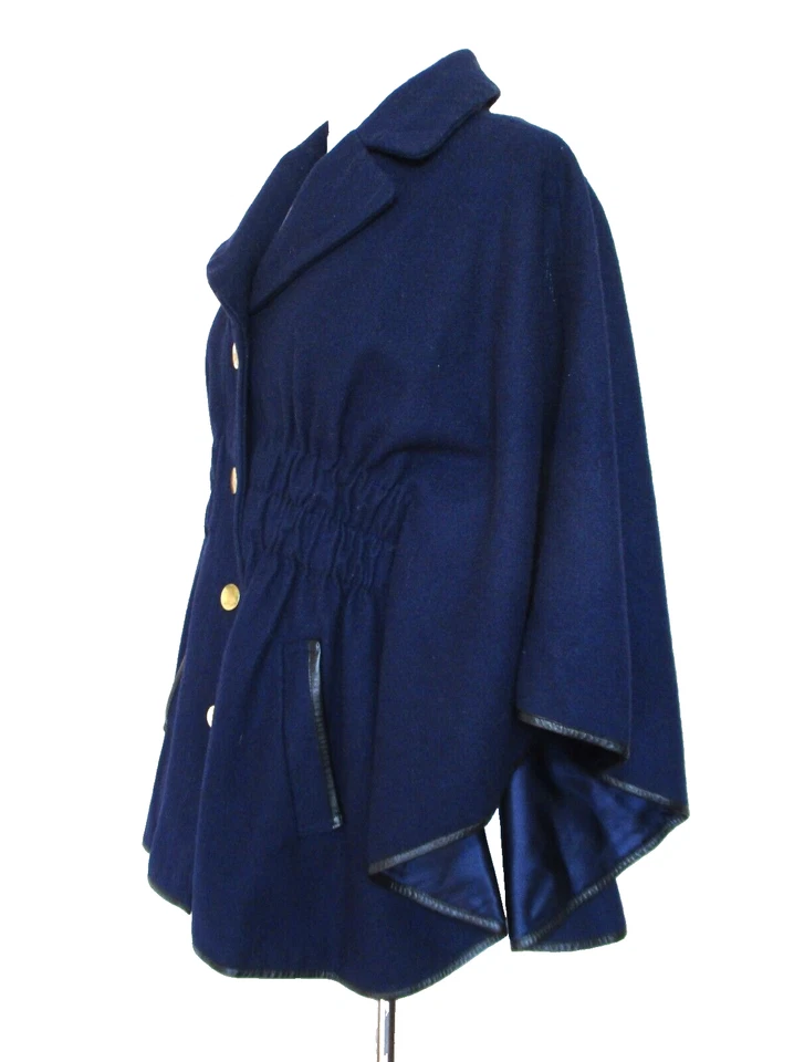 Abrigo con Capa BARNEY'S New York COOP XS Mujer Azul Marino Mezcla de Lana Frente a Presión Foto 2 de 4