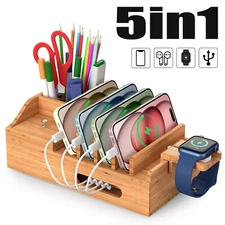 5in1 Charging Dock Charger Stand Organizer For Apple Watch /Air Pods iPhone Pad