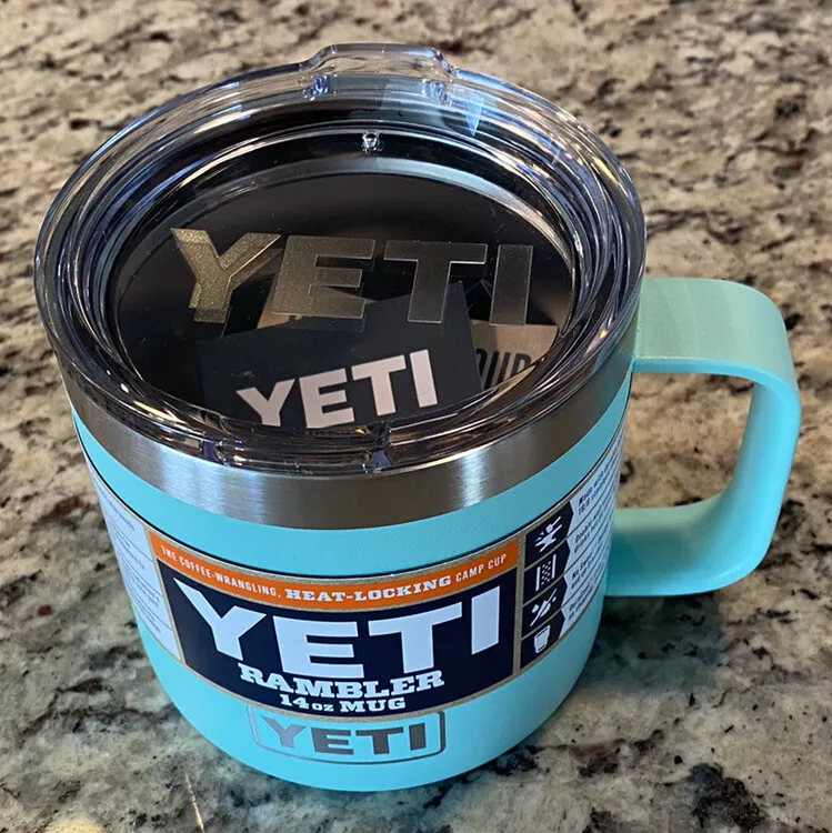 New Yeti Rambler 14 oz Triplegrip Handle Camp Cup Mug - Seafoam