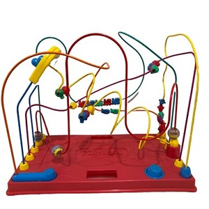 Playskool Rollercoaster Bead Maze Metal BUSY BEADS Activity Large 17” Toy VTG