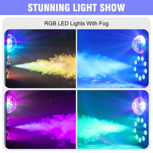 4 piezas RGB LED 700W 3 en 1 Máquina de niebla de humo DJ Discoteca Halloween Fiesta Escenario Luces - Imagen 3 de 16