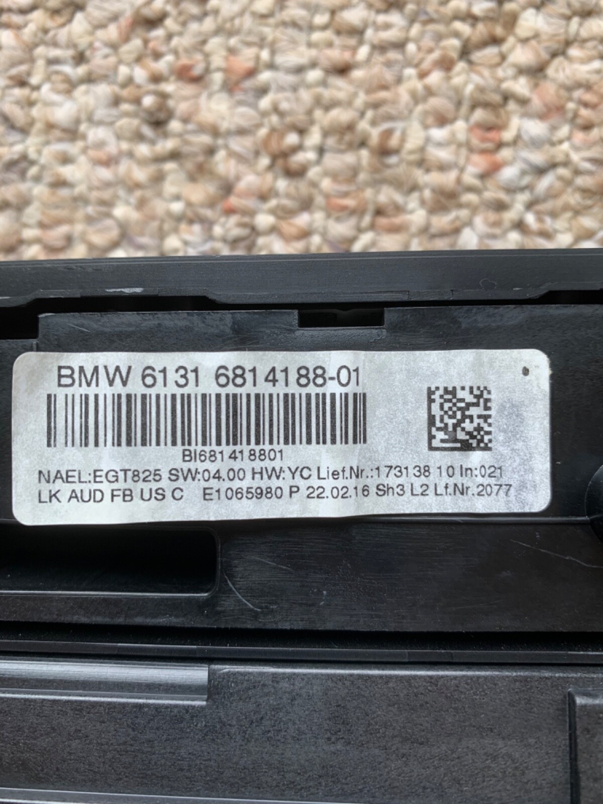 2014 2015 16 BMW 320I Heater AC Air Temperature Control Panel OEM