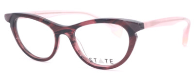 NEW STATE OPTICAL HOLLYWOOD SANGRIA GUAVA AUTHENTIC EYEGLASSES FRAME 51-18 USA!