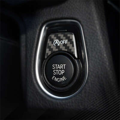Real Carbon Fiber Car Front Start Button Cover Decoration For BMW 3 F30 13 15 17