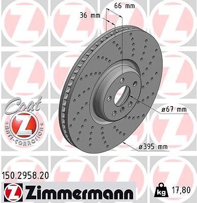 2X Zimmermann 150.2958.20 Bremsscheibe FüR BMW-image