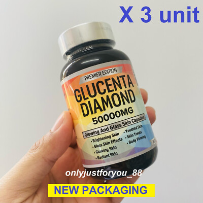3 X Premier Edition Glucenta Diamond Whitening Skin Softgel DHL EXPRESS SHIPPING