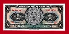 ¡Viva México! 1 Peso 1970 (P-59l.2) Mexico AZTEC UNC Note, Series BIO - Prefix P