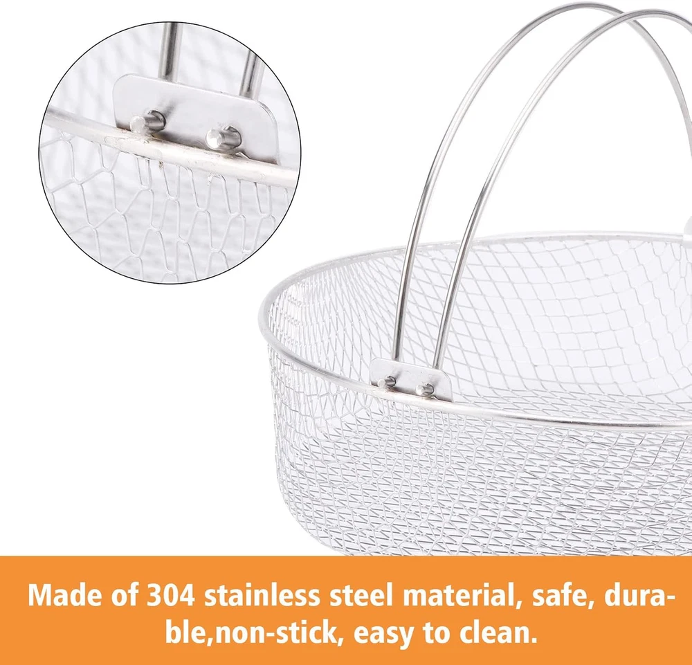 Air Fryer Replacement Basket Air Fryer Steamer Basket Stainless Steel Mesh Baske