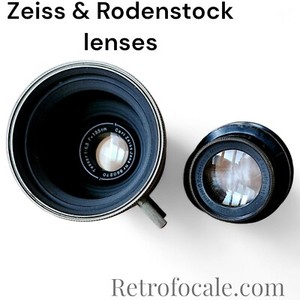 Lot Objectifs Grand Format Zeiss Tessar 13.5cm & Rodenstock Eurynar 18cm