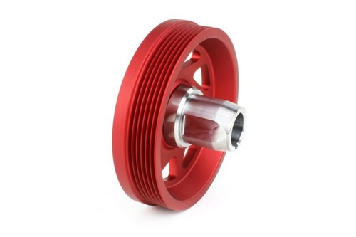 Perrin Red Lightweight Crank Pulley with Hub for 2022+ Subaru WRX, BRZ GR86 - Picture 3 of 5