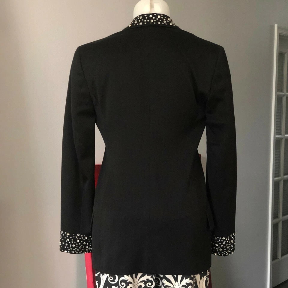 Blazer de lana GIANNI VERSACE con cristales de Swarovski talla IT 38 desde F/W 1998 Foto 3 de 4