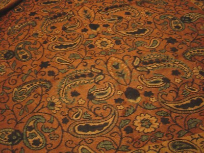 RUST PAISLEY PRINT WOVEN SCARF WITH FRINGE-LIGHT WEIGHT-70'' X 27''