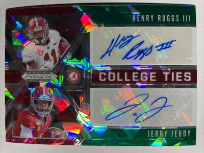 2020 Panini Prizm Draft  HENRY RUGGS JERRY JEUDYRc Dual Auto Green Ice /18 BAMA