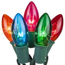 MIX  MATCH 7W 130V C9 E17 INTERMEDIATE BASE TRANSPARENT XMAS BULBS SINGLE BULB 