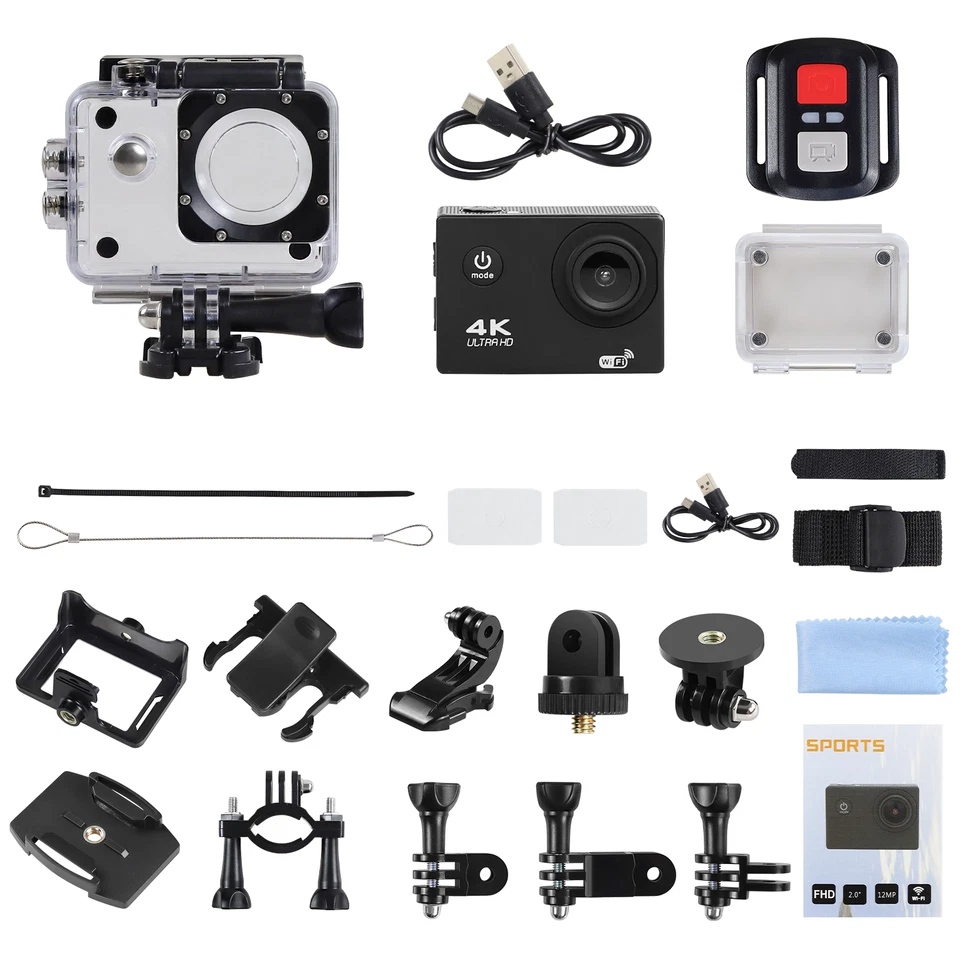 4K Action Camera Sport Video Waterproof Wifi 1080P HD Cam 170° Remote - Image 2 of 4