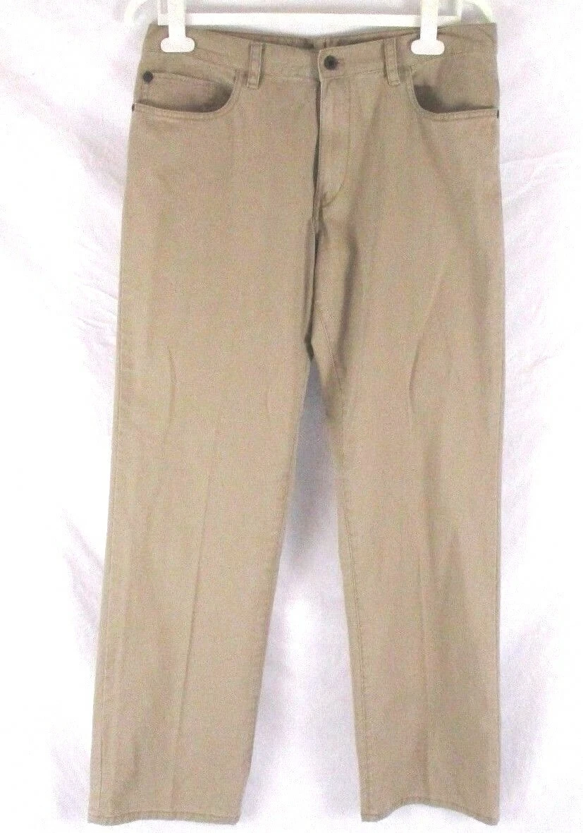 Timberland Pantalone Casual Beige Cachi Tg 34 33 Piatto Fronte Cotone Uomo CB36S