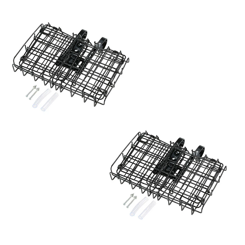 US 1 Pack Folding Rear Bike Basket Wire Mesh Fold-Up Detchable Front Rear Bag - Image 3 of 4