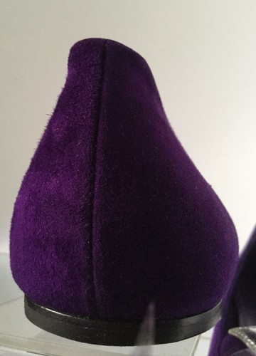 NEW PRADA Purple Suede Triangle Patch Ballet Flats - MSRP $540.00 - Picture 9 of 12