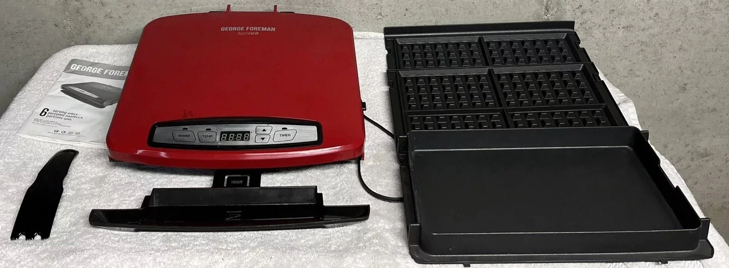 George Foreman Rapid Grill Series 6-Serving Electric Grill with 5 Metal Plates