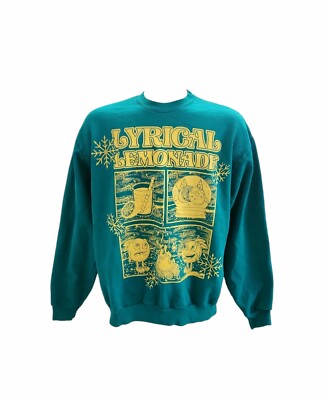 Lyrical Lemonade Graphic Winter Crewneck Size Large Unisex Adult Green Yellow 