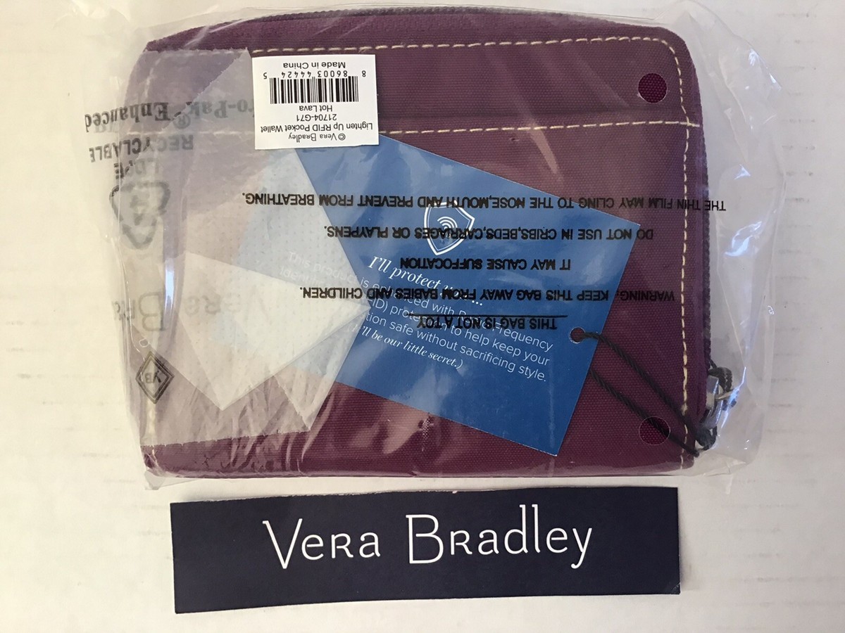 Vera Bradley Lighten Up RFID Pocket Wallet Hot Lava / Bird  display picture 1