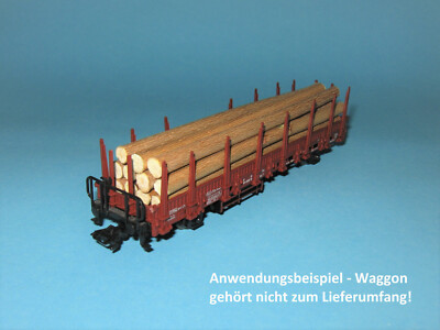 Ladegut H0 1:87   Baumstämme / Stammholz (L=135 mm) für Märklin 4694 Rungenwagen