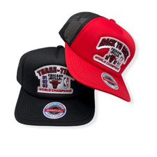 Mitchell Ness Chicago Bulls Championship Trucker Adjustable Snapback Hat Cap