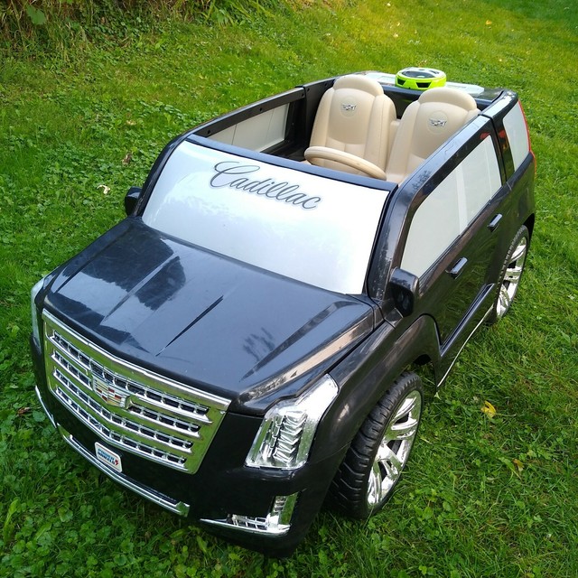 Power Wheels Black Cadillac Escalade Huge 12V Car SUV ELECTRIC Ride On Toy | eBay