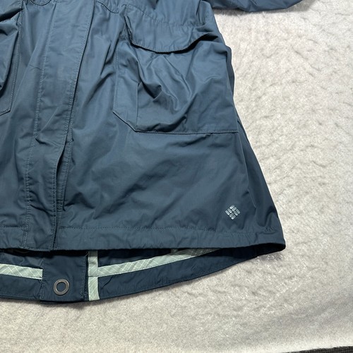 Columbia Omni Shield Navy Trench Coat Womens Water Wind Resistant Size Small S - Picture 9 of 16