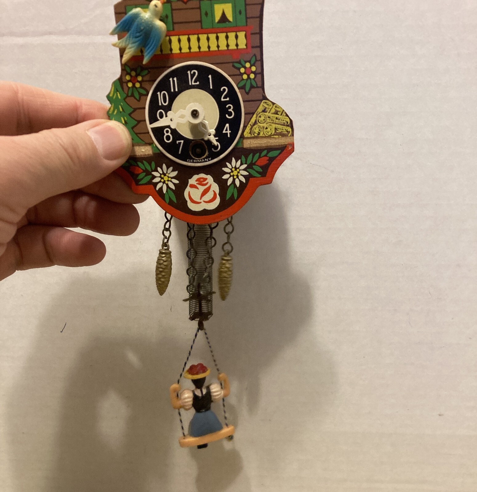 Vintage German Novelty J Engstler Cuckoo Clock w/Swinging Girl Key PARTS/RESTORE eBay