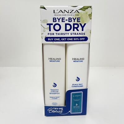 L'Anza Bye-bye To Dry Healing Moisture Tamanu Shampoo Kukui Nut Conditioner