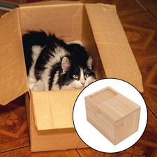 Bamboo Pet Urn Ashes Keepsake Memorial Box 7.28"x4.92"x4.92" Natural Wood Color