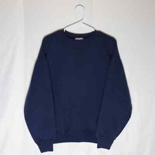 Hanes Premium Weight Sweatshirt Adults L Blue Crewneck Pullover 90's Vintage