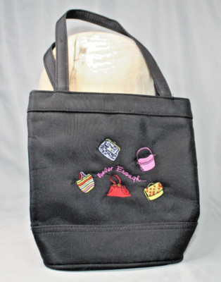 Carlo D'Santi Black Small Purse Needlework Purses ''Never Enough'' 8''