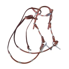 Pony bridle, snaffle bit, and split reins with beaded accents 3.7" bit