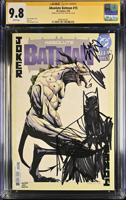 Very rare  Absolute Batman #15 1st Print CGC SS 9.8 signed and Sketch by Jock.