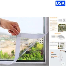 Reusable Transparent Window Insulation Film 47in x 63in - Ventilation Friendly