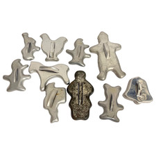 Vintage Metal Cookie Cutters Set of 10 Antiqu...