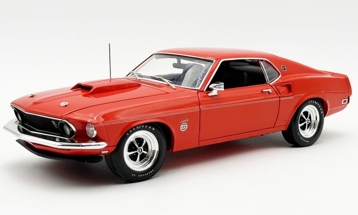ACME A1801890 1:18 1969 FORD MUSTANG 600 (FLOWER POWER RED) L.E.
