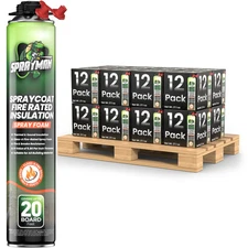 Sprayman SprayCoat Closed Cell Foam 16 Boxes (192 Cans)Class A Fire Rated No Gun