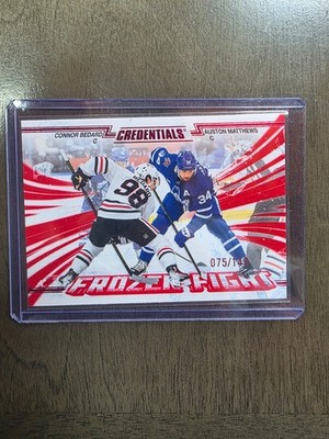 2024-25 Upper Deck Credentials Connor Bedard VS A. Matthews FROZEN FIGHT RED