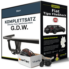 Anhängerkupplung starr für FIAT Tipo Fließheck +E-Satz Kit (AHK+ES)