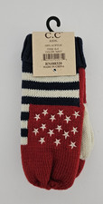 C.C Kids Fleece Lined Stars  Stripes Patriotism American Flag USA Mittens NWT