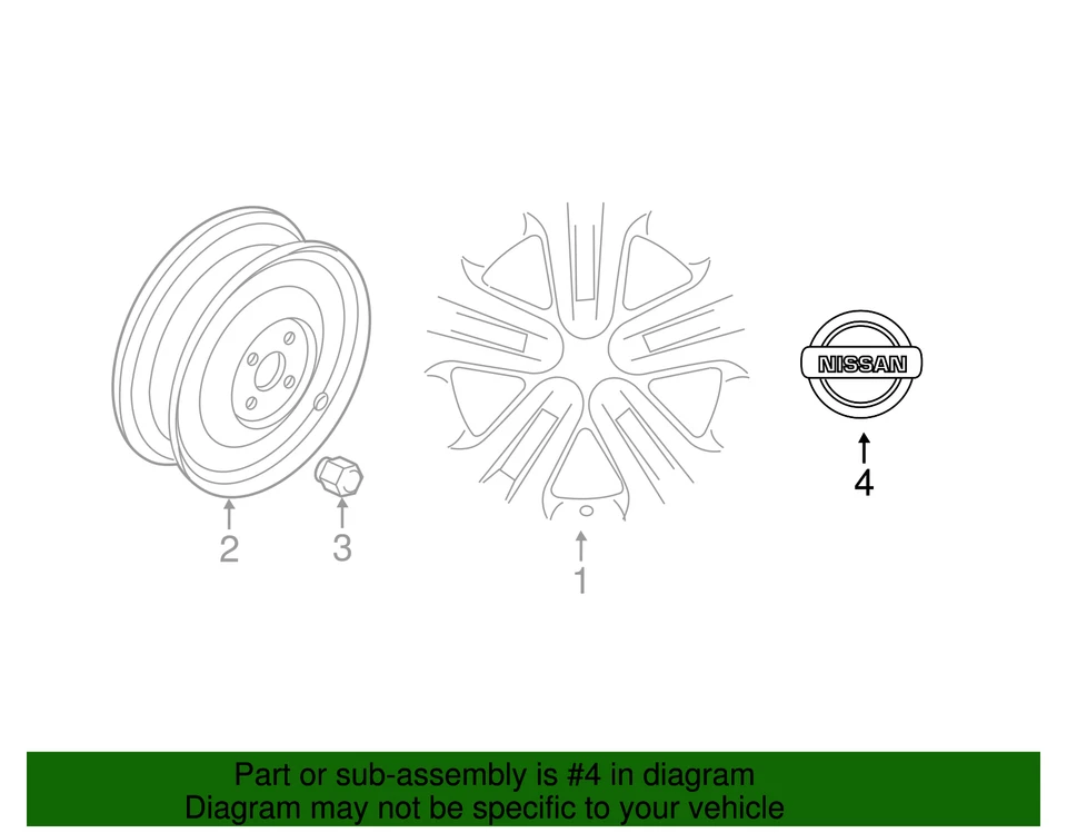 Tapacubos originales Nissan 2009-2019 40342-JF00A Foto 3 de 3