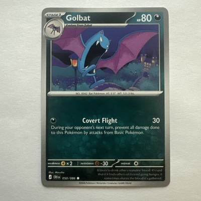 New Golbat Mega Evolutions 4 Chaos Rising #50/86 Common Pokemon Near Mint