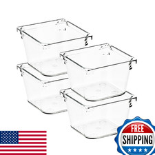 Ravinte Decor 4-Pack 3x3" Clear Acrylic Drawer Organizer Storage Bins w/ Pads