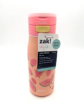 Zak! Designs - Watermelon -Stainless Double Wall Vacuum, Leak-Proof Bottle -13.5