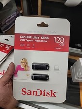 SanDisk Ultra Slider USB Type-C Drive 128GB, 2- Pack SDCZ480-128G-ABJ2 NEW E4